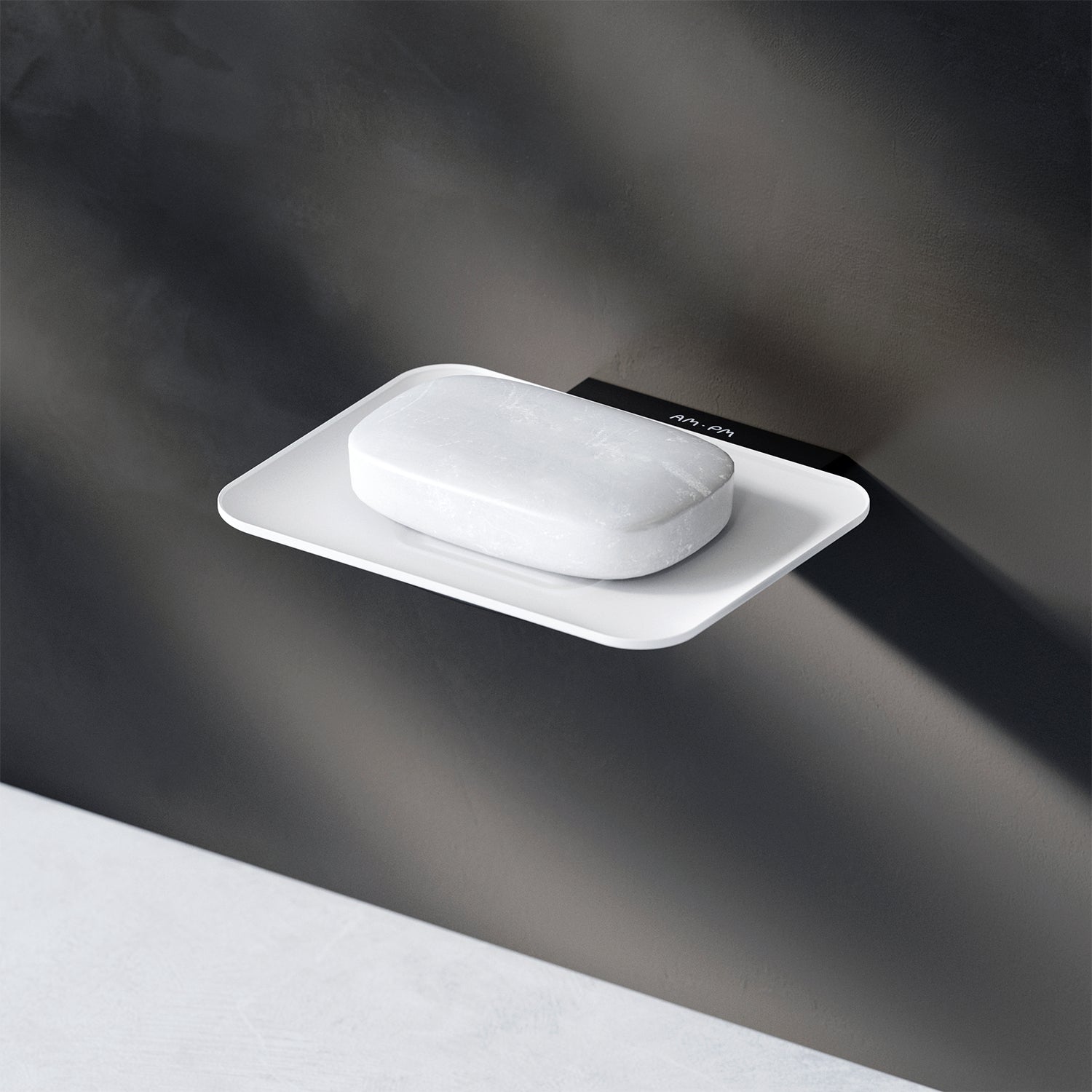 AIB34222 Seifenschale aus Glas mit Wandhalterung Inspire V2.0 Seifenhalter, Schwarz ampm-store.de