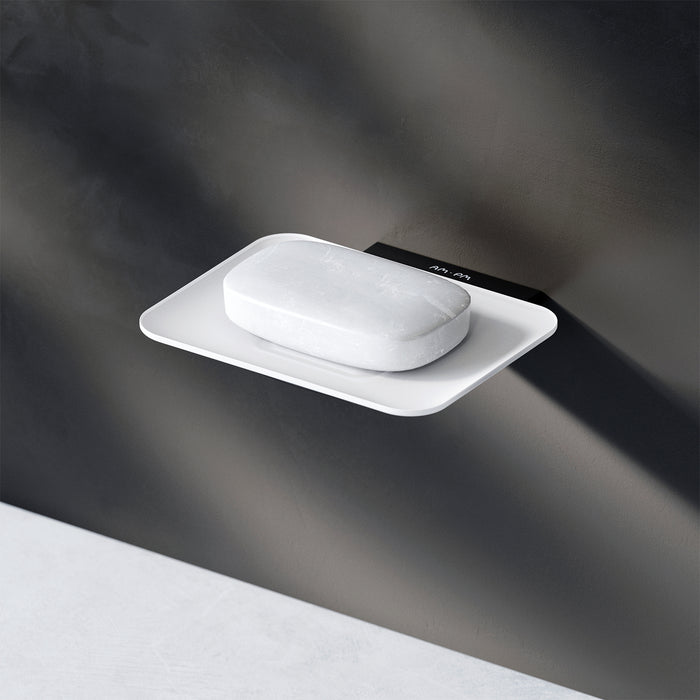 AIB34222 Seifenschale aus Glas mit Wandhalterung Inspire V2.0 Seifenhalter, Schwarz ampm-store.de