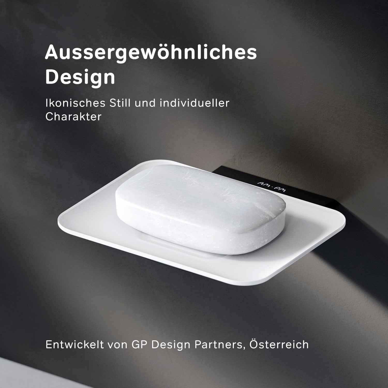 AIB34222 Seifenschale aus Glas mit Wandhalterung Inspire V2.0 Seifenhalter, Schwarz ampm-store.de