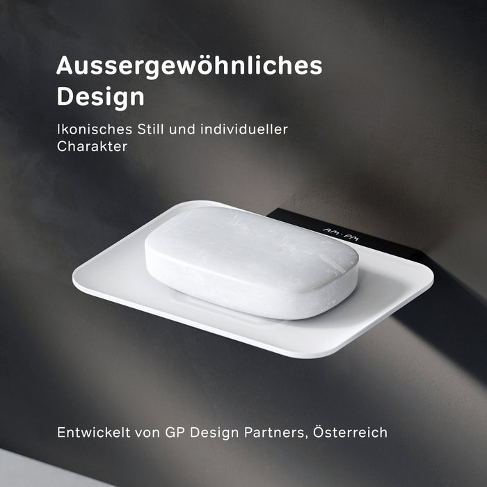 AIB34222 Seifenschale aus Glas mit Wandhalterung Inspire V2.0 Seifenhalter, Schwarz ampm-store.de
