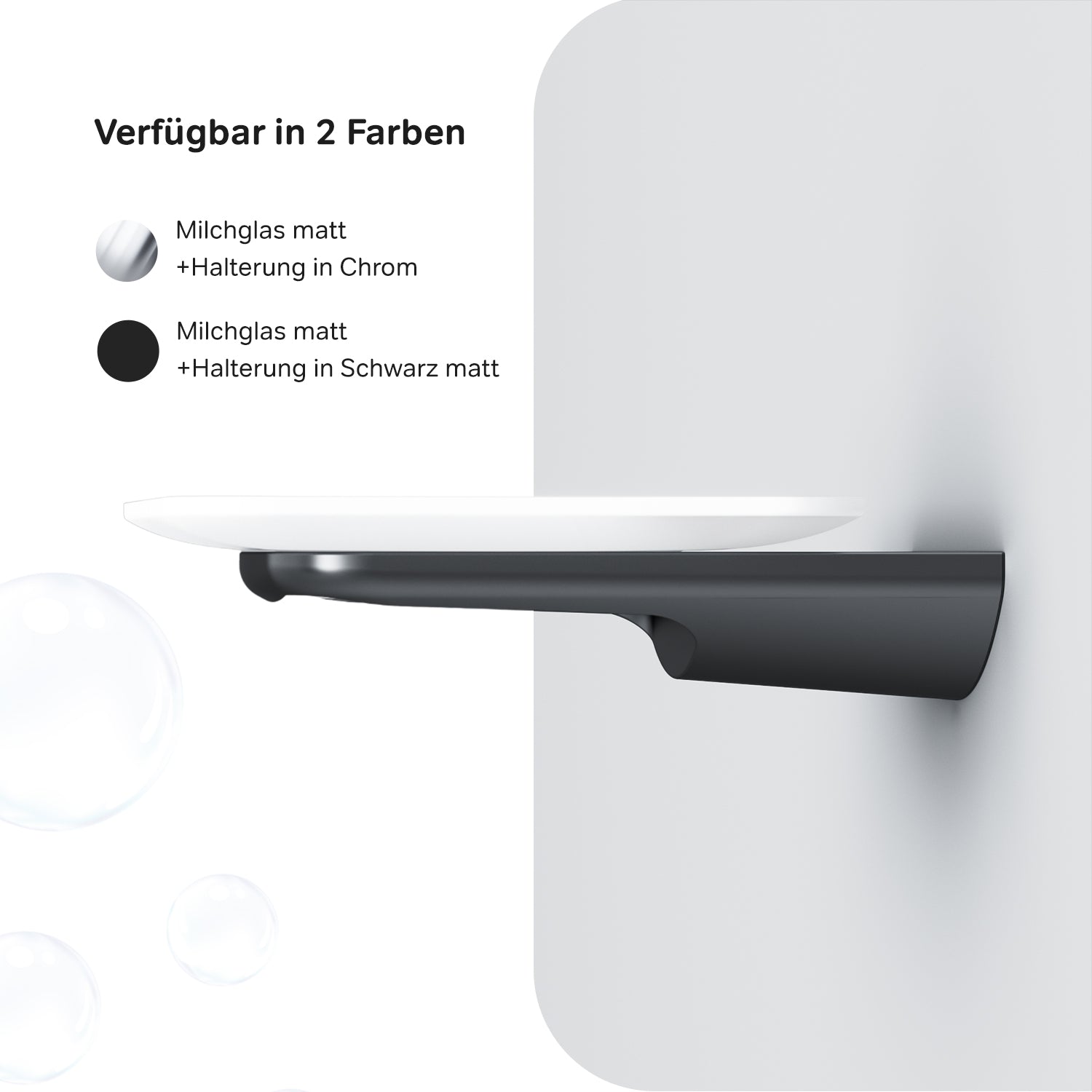 AIB34222 Seifenschale aus Glas mit Wandhalterung Inspire V2.0 Seifenhalter, Schwarz ampm-store.de