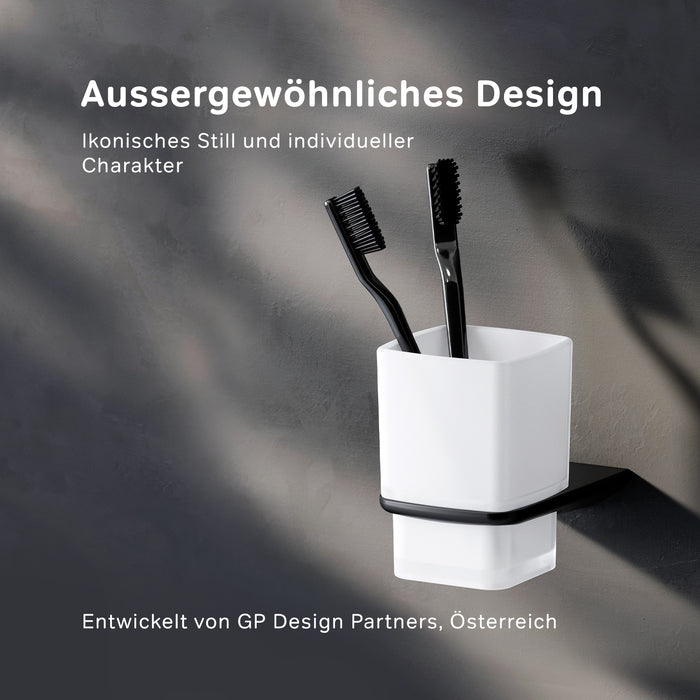 AIB34322 Zahnbürstenhalter Inspire V2.0 Zahnputzbecher mit Wandhalterung, Schwarz ampm-store.de