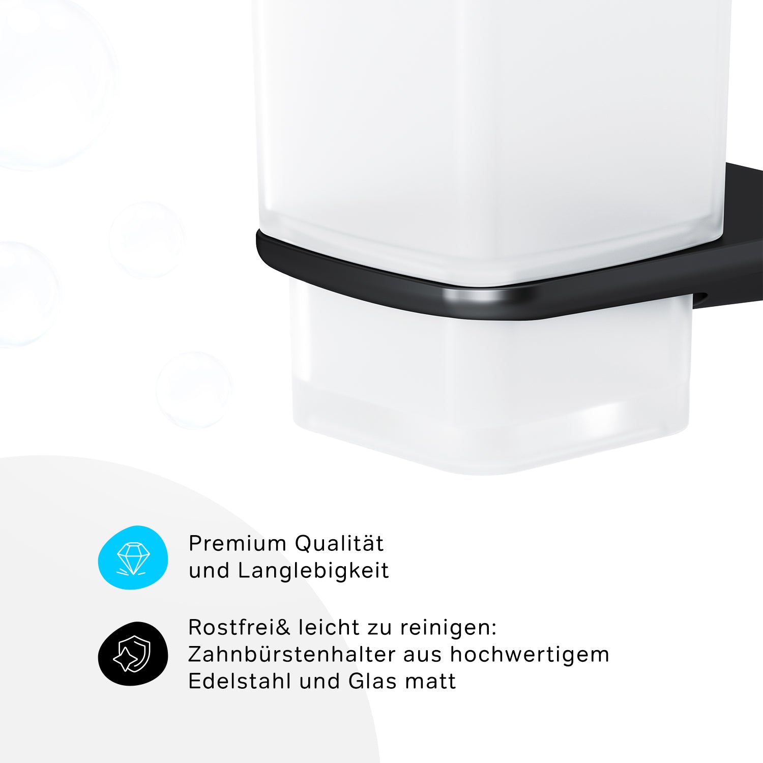 AIB34322 Zahnbürstenhalter Inspire V2.0 Zahnputzbecher mit Wandhalterung, Schwarz ampm-store.de