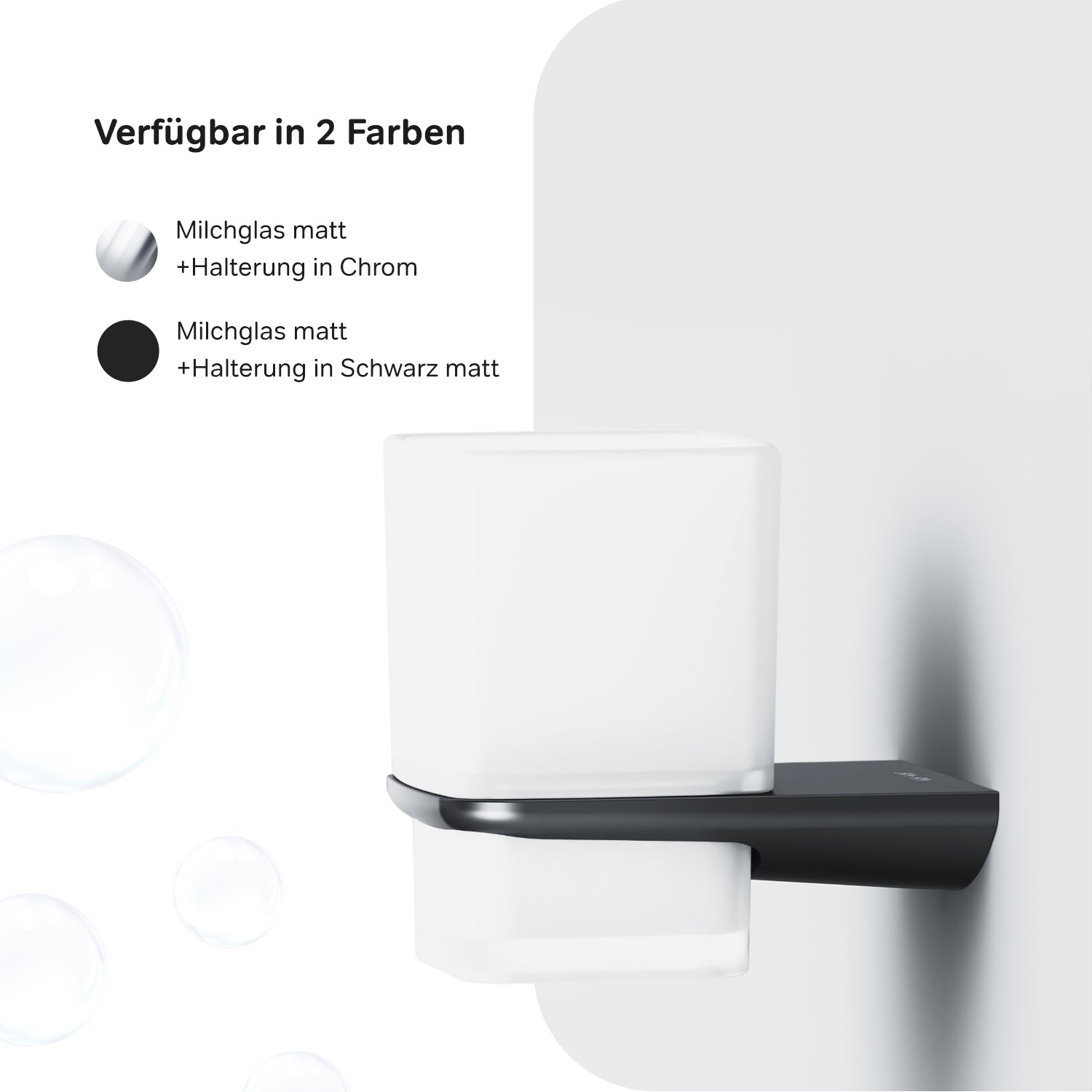 AIB34322 Zahnbürstenhalter Inspire V2.0 Zahnputzbecher mit Wandhalterung, Schwarz ampm-store.de
