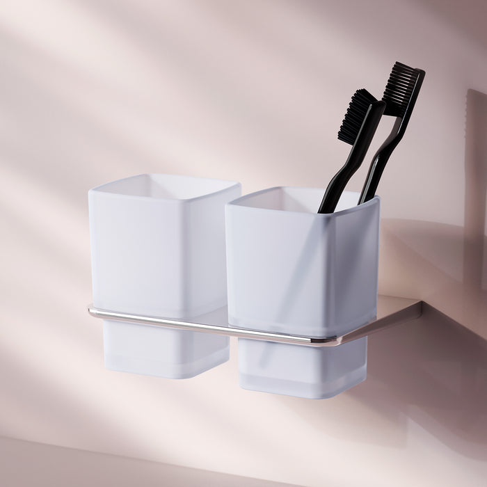 AIB343400 Zahnbürstenhalter Inspire V2.0 Doppelglasbecher mit Wandhalterung ampm-store.de