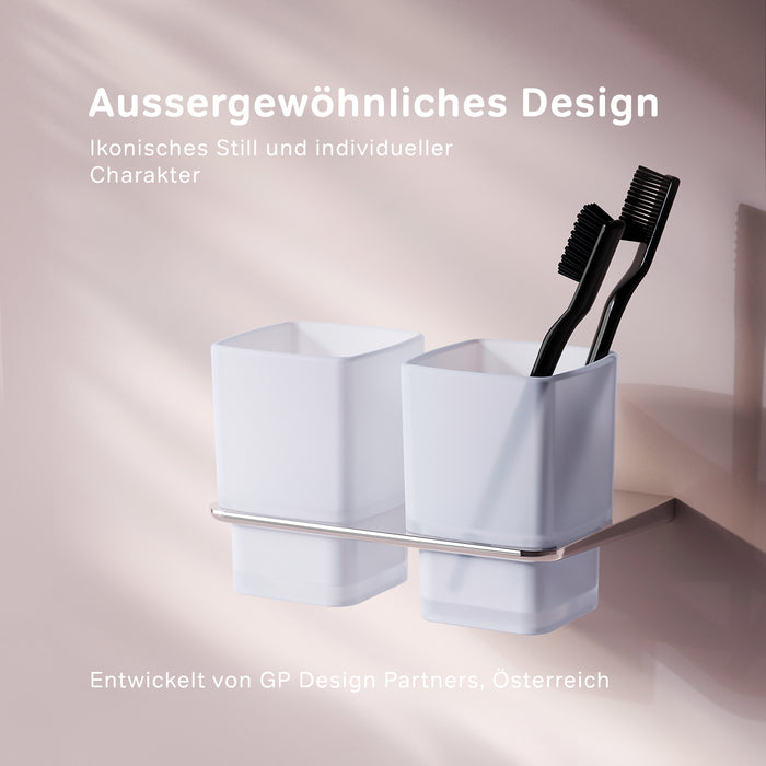 AIB343400 Zahnbürstenhalter Inspire V2.0 Doppelglasbecher mit Wandhalterung ampm-store.de