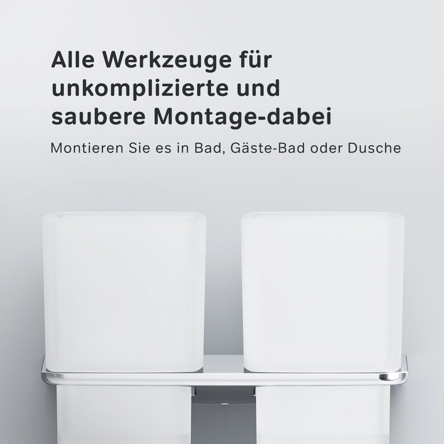 AIB343400 Zahnbürstenhalter Inspire V2.0 Doppelglasbecher mit Wandhalterung ampm-store.de