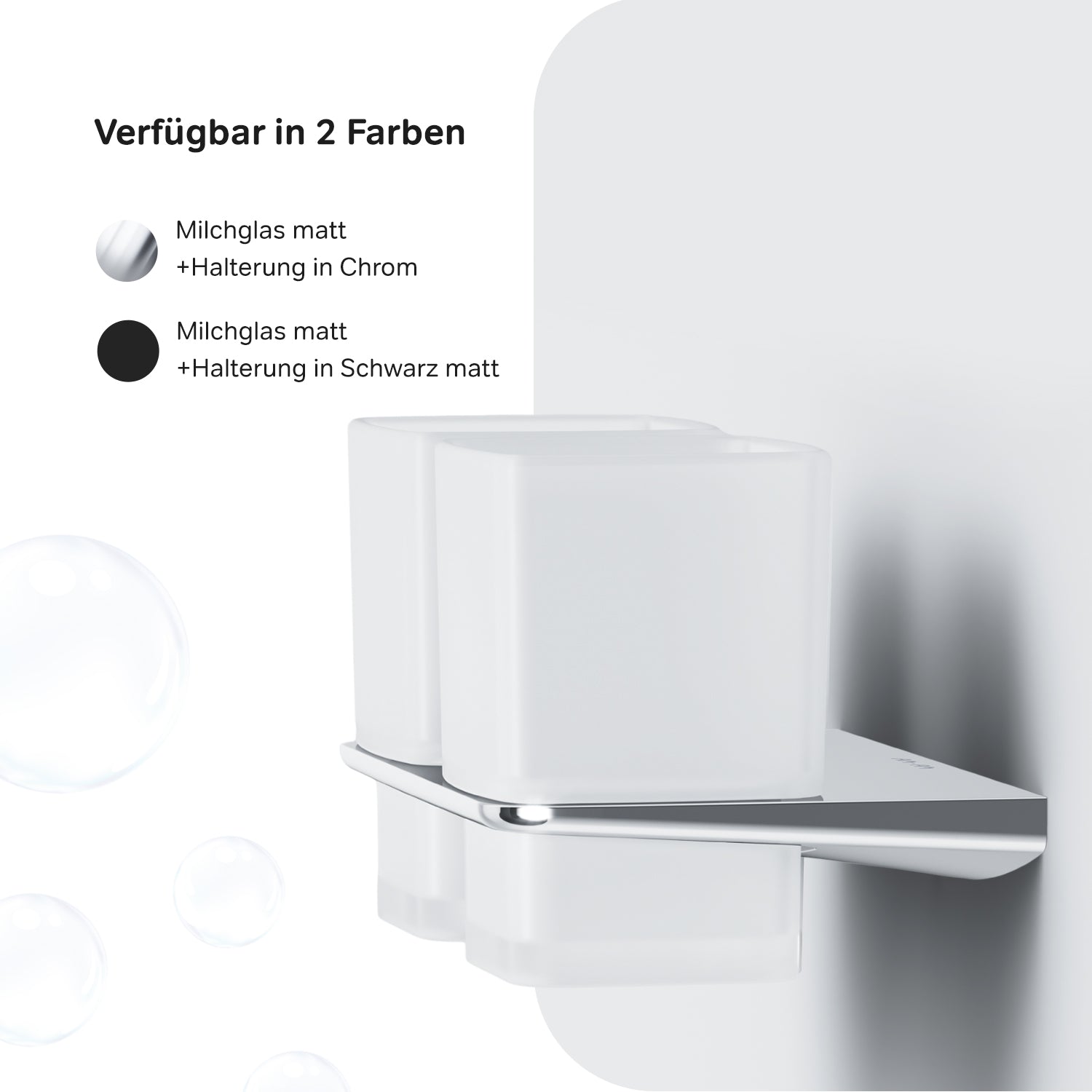 AIB343400 Zahnbürstenhalter Inspire V2.0 Doppelglasbecher mit Wandhalterung ampm-store.de