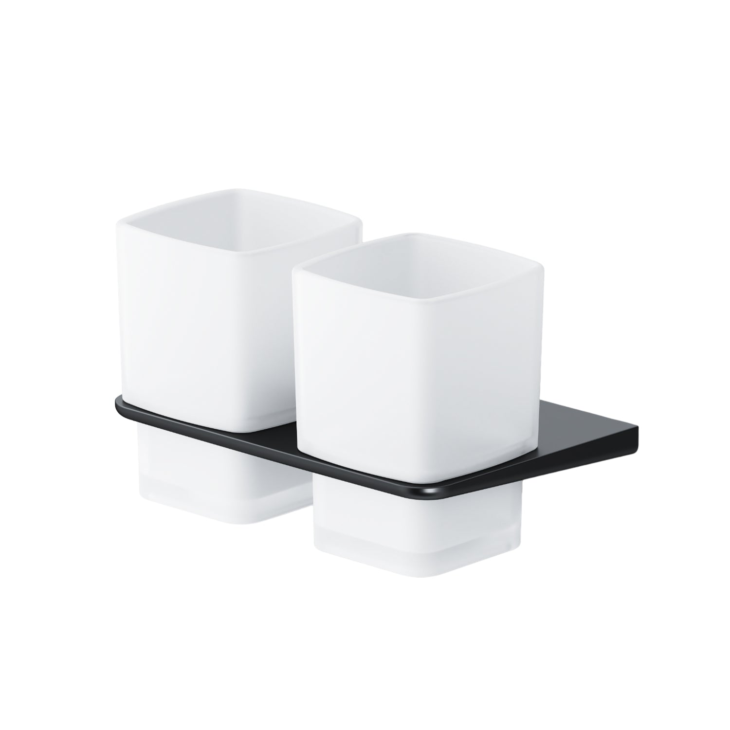 AIB343422 Zahnbürstenhalter Inspire V2.0 Doppelglasbecher mit Wandhalterung, Schwarz ampm-store.de