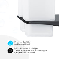 AIB343422 Zahnbürstenhalter Inspire V2.0 Doppelglasbecher mit Wandhalterung, Schwarz ampm-store.de