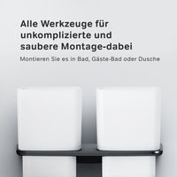 AIB343422 Zahnbürstenhalter Inspire V2.0 Doppelglasbecher mit Wandhalterung, Schwarz ampm-store.de