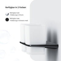 AIB343422 Zahnbürstenhalter Inspire V2.0 Doppelglasbecher mit Wandhalterung, Schwarz ampm-store.de