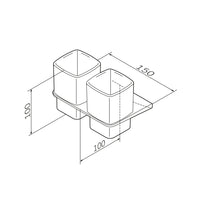AIB343422 Zahnbürstenhalter Inspire V2.0 Doppelglasbecher mit Wandhalterung, Schwarz ampm-store.de