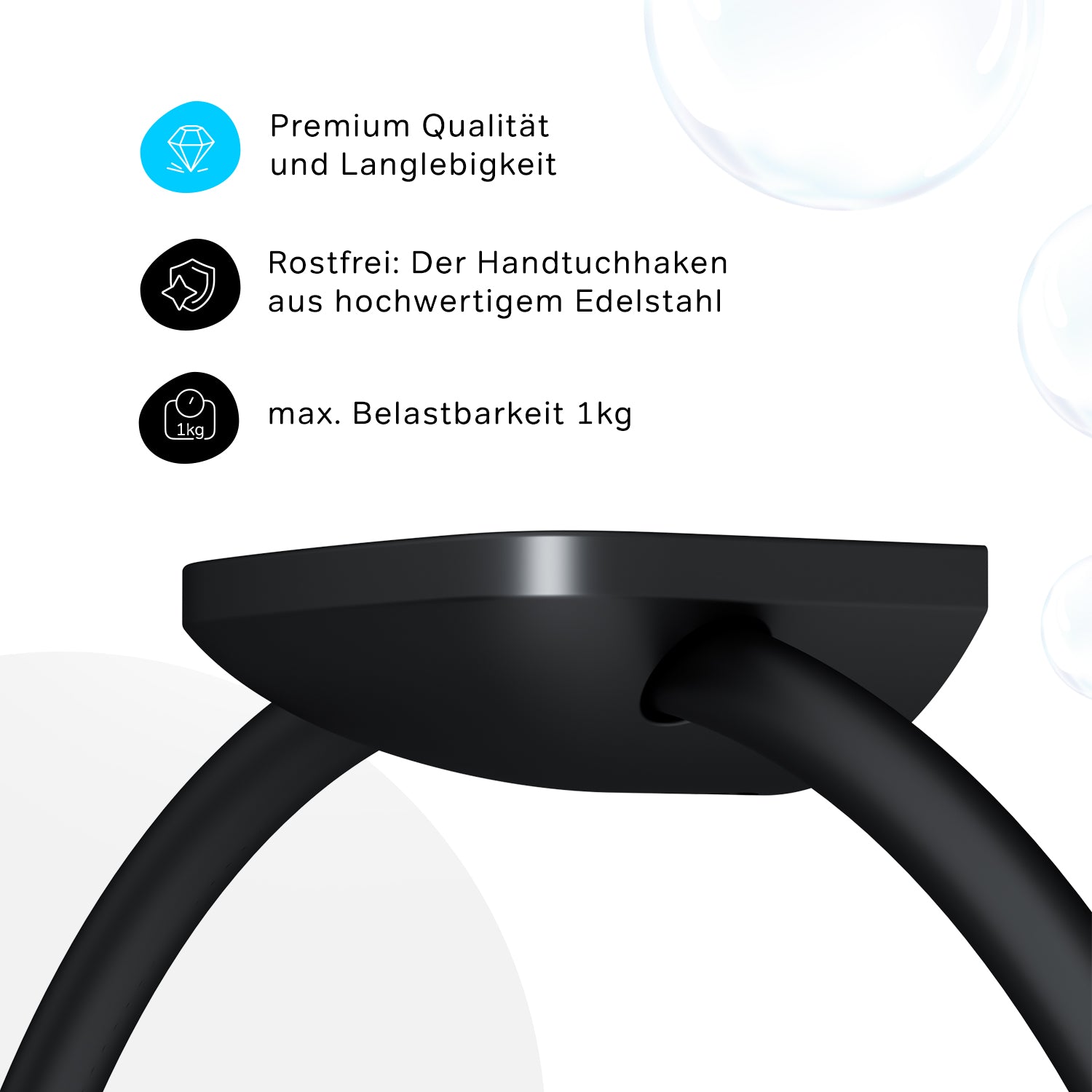 AIB34422 Handtuchring Inspire V2.0 Handtuchstange, Schwarz ampm-store.de