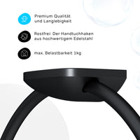AIB34422 Handtuchring Inspire V2.0 Handtuchstange, Schwarz ampm-store.de