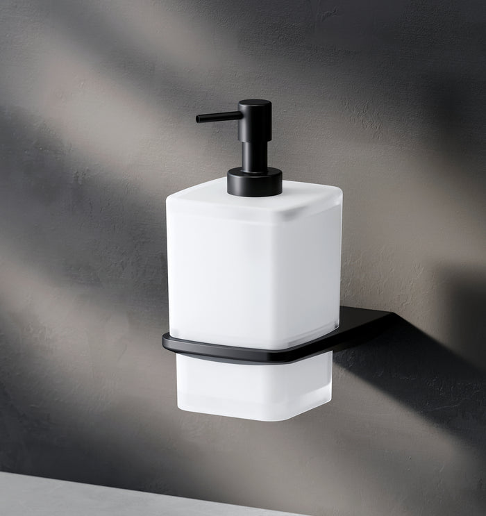 AIB36922 Seifenspender Inspire V2.0 Flüssigseifenspender aus Glas mit Wandhalterung, Schwarz ampm-store.de