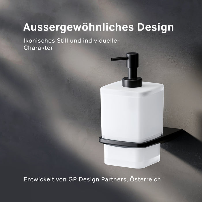 AIB36922 Seifenspender Inspire V2.0 Flüssigseifenspender aus Glas mit Wandhalterung, Schwarz ampm-store.de