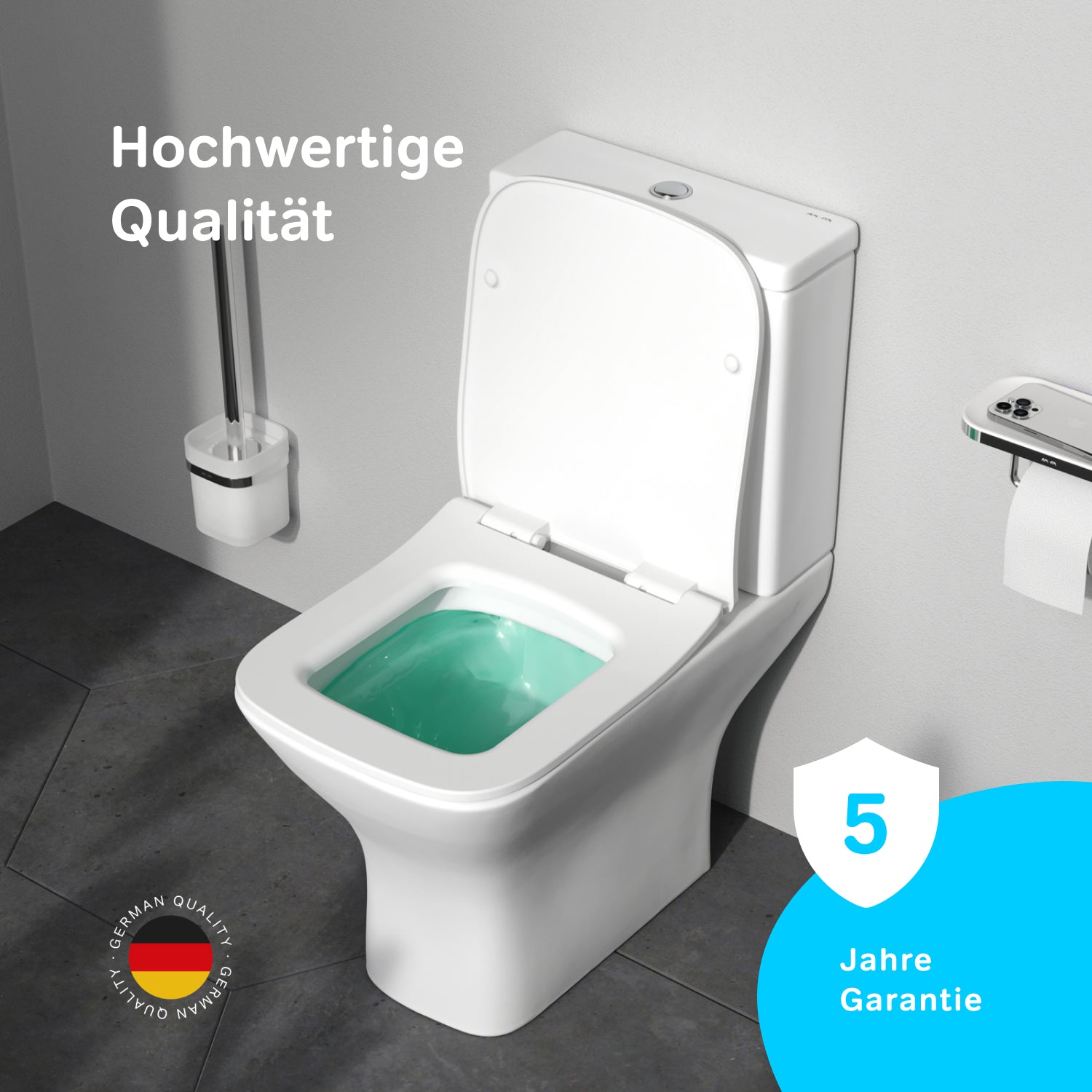 Toilettes monobloc sans rebord CGA8601PSC Gem avec couvercle de siège à fermeture douce