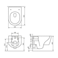 CXB1700SC Wand-WC mit Sitz X-Joy S FlashClean Tiefspül-WC Spülrandlos Hänge WC mit Toilettendeckel ampm-store.de