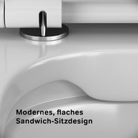 CXB1700SC Wand-WC mit Sitz X-Joy S FlashClean Tiefspül-WC Spülrandlos Hänge WC mit Toilettendeckel ampm-store.de