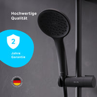 F01TA022 Duschset Hit Brausegarnitur Stangenbrause-Set, Schwarz ampm-store.de