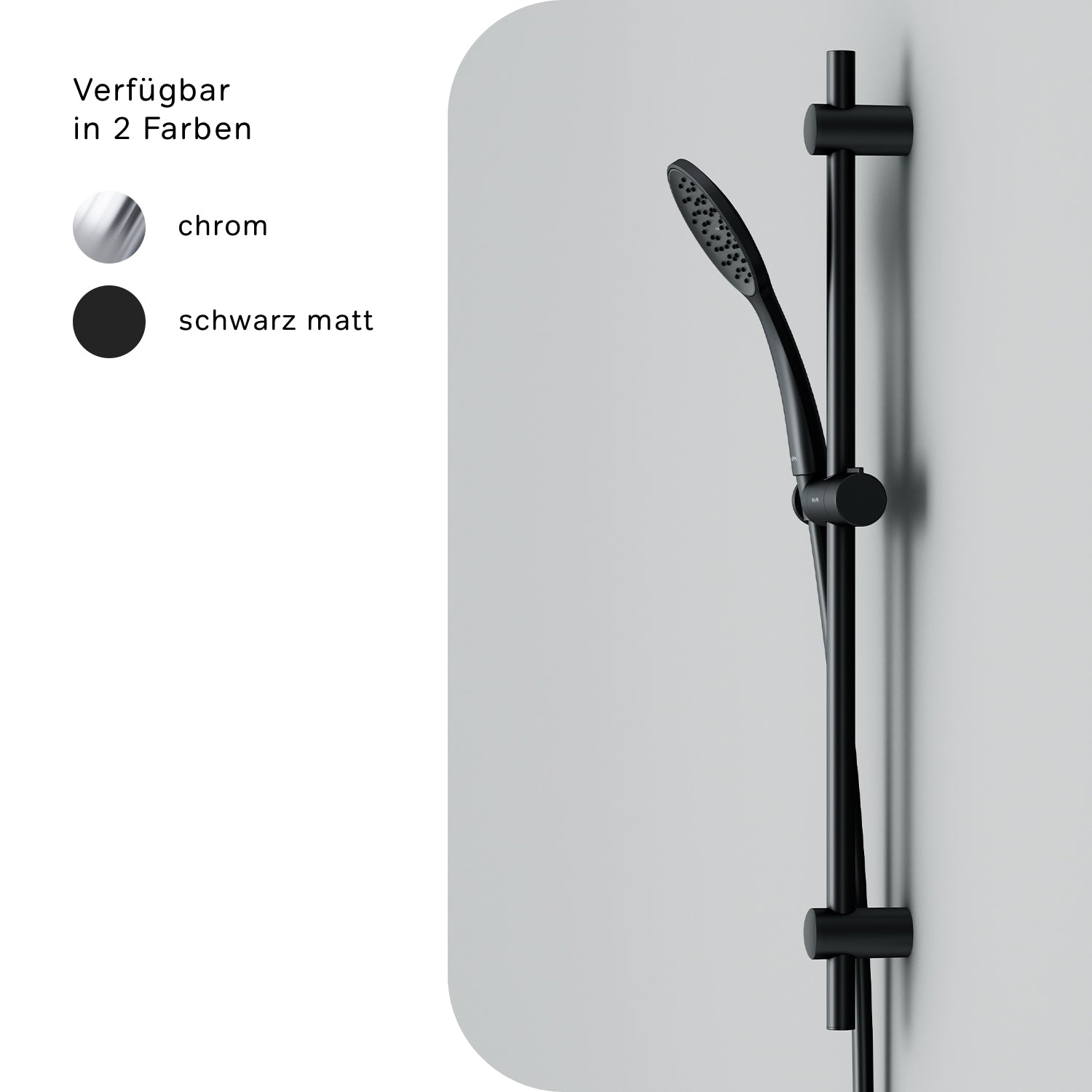 F01TA022 Duschset Hit Brausegarnitur Stangenbrause-Set, Schwarz ampm-store.de