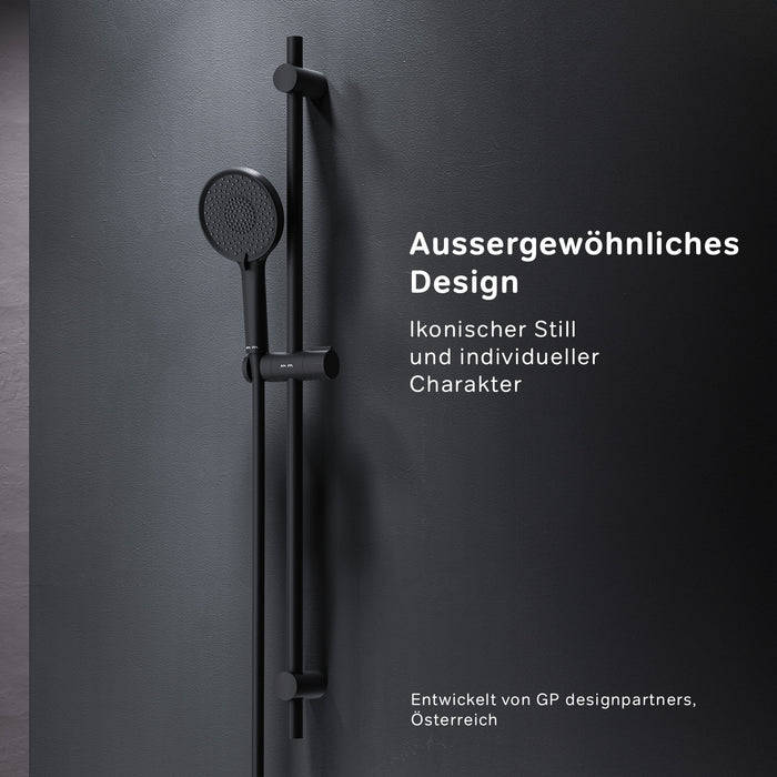F01XA022 Duschset X-Joy Brausegarnitur Stangenbrause-Set, Schwarz ampm-store.de