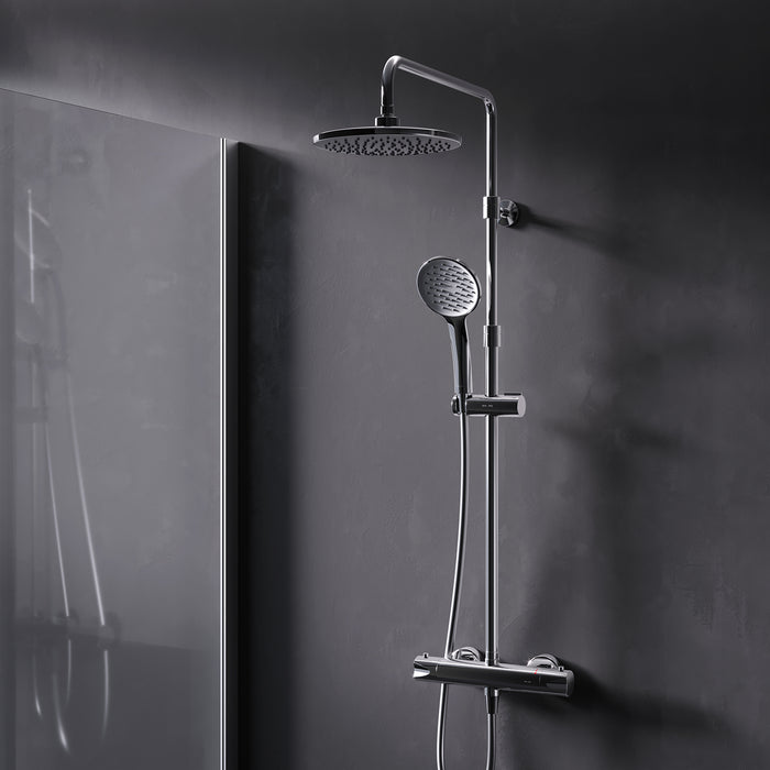F07TA400 Duschsystem mit Thermostat Duscharmatur Hit Regendusche set Duschsäule ampm-store.de
