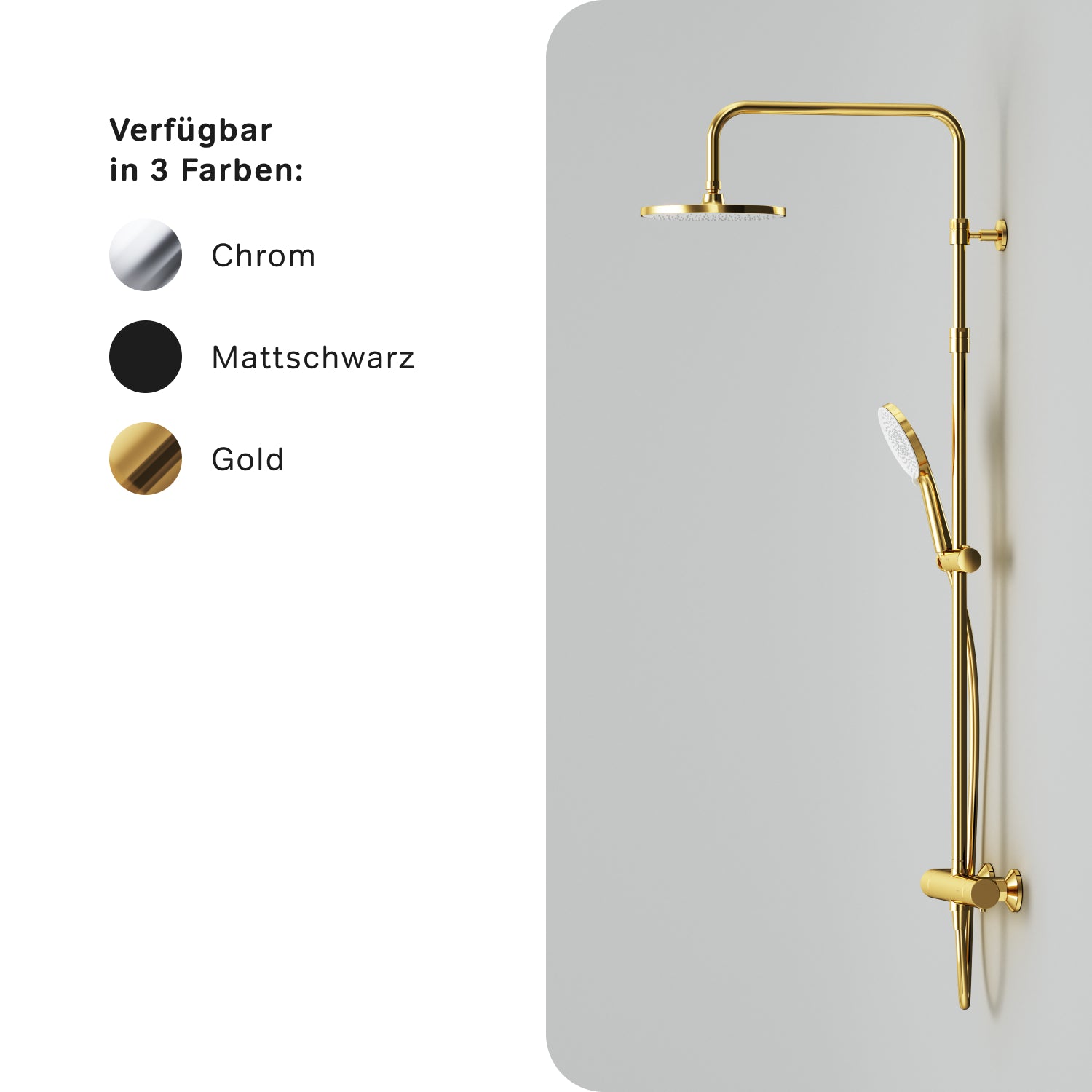 F07XA499 Duschsystem mit Thermostat Duscharmatur X-Joy Regendusche set Duschsäule, Gold