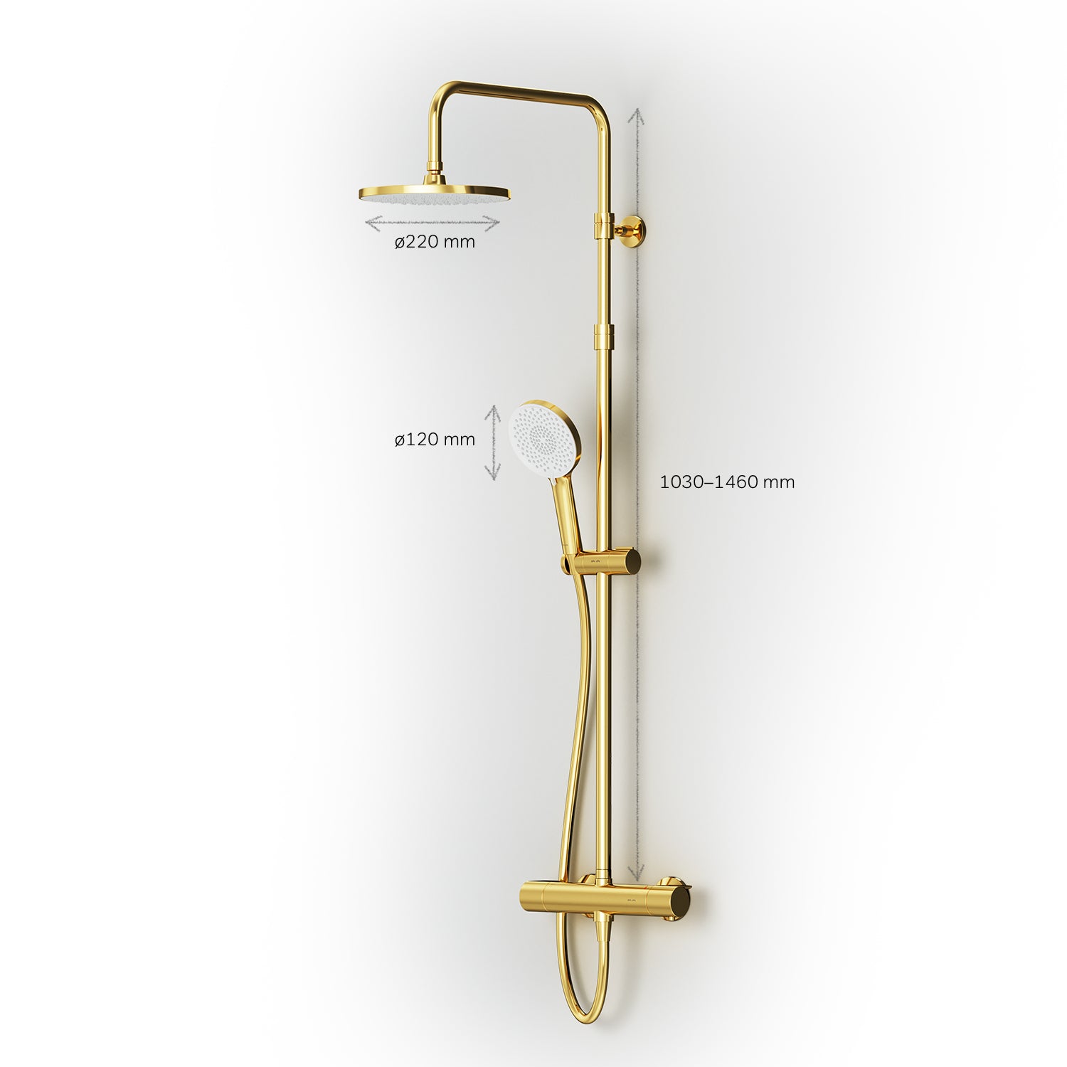 F07XA499 Duschsystem mit Thermostat Duscharmatur X-Joy Regendusche set Duschsäule, Gold