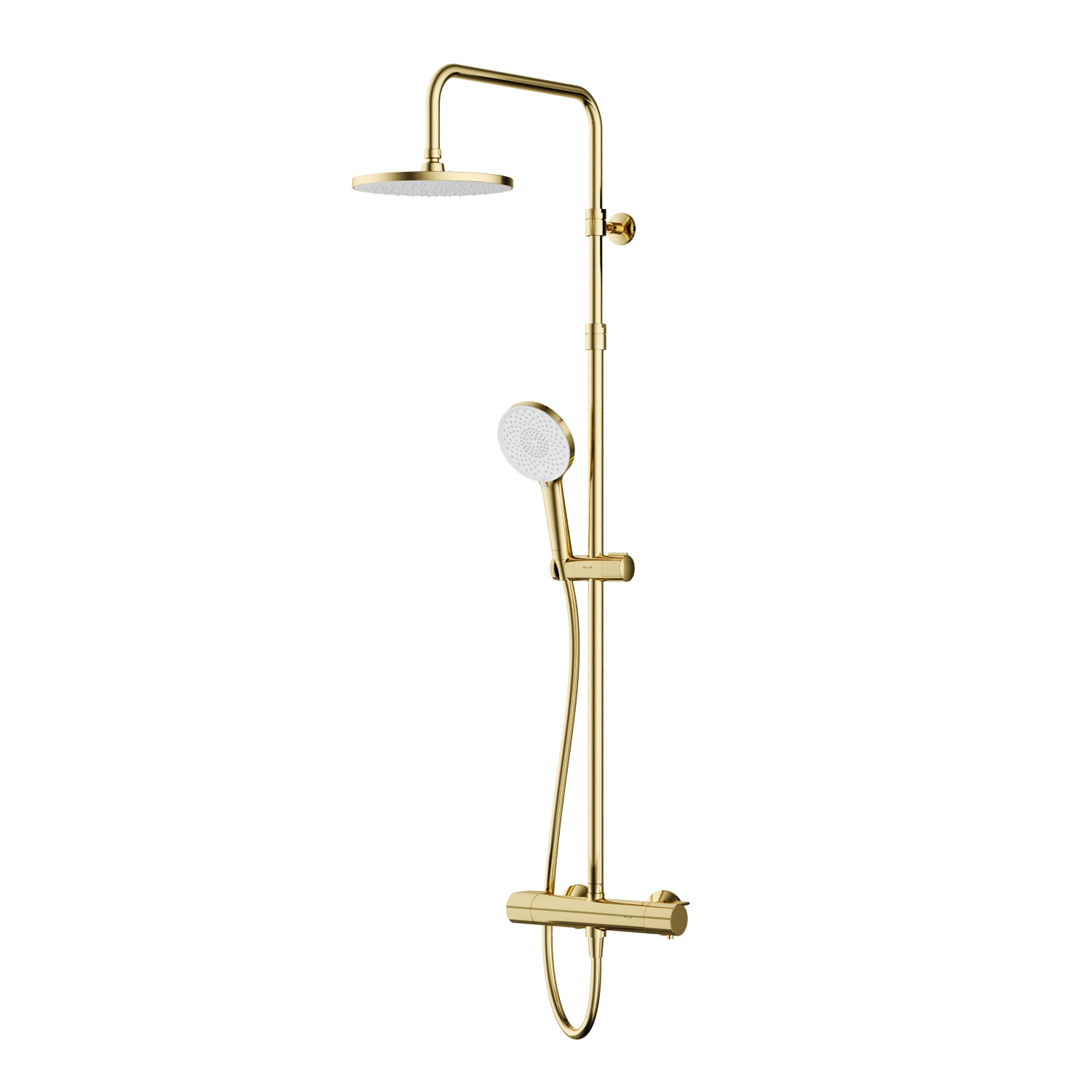 F07XA499 Duschsystem mit Thermostat Duscharmatur X-Joy Regendusche set Duschsäule, Gold