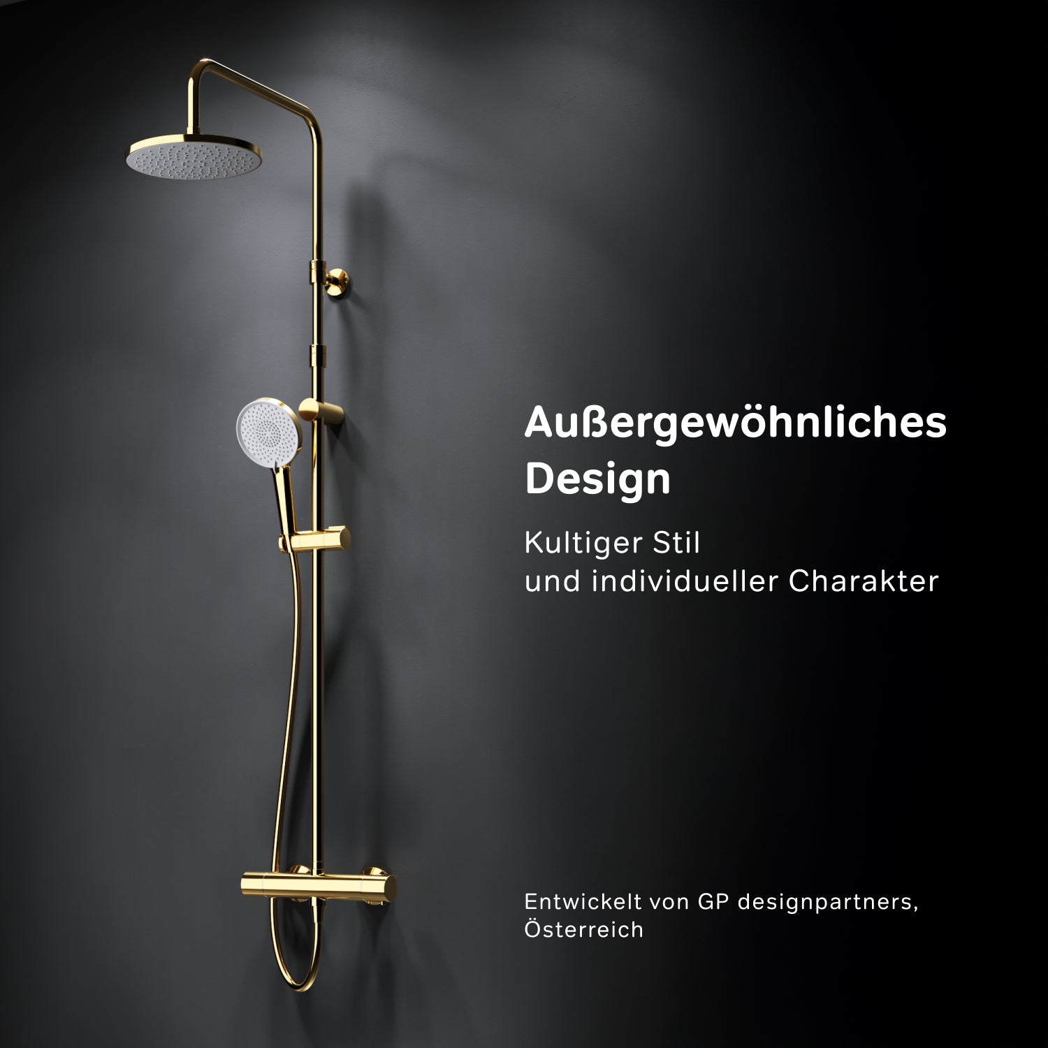 F07XA499 Duschsystem mit Thermostat Duscharmatur X-Joy Regendusche set Duschsäule, Gold