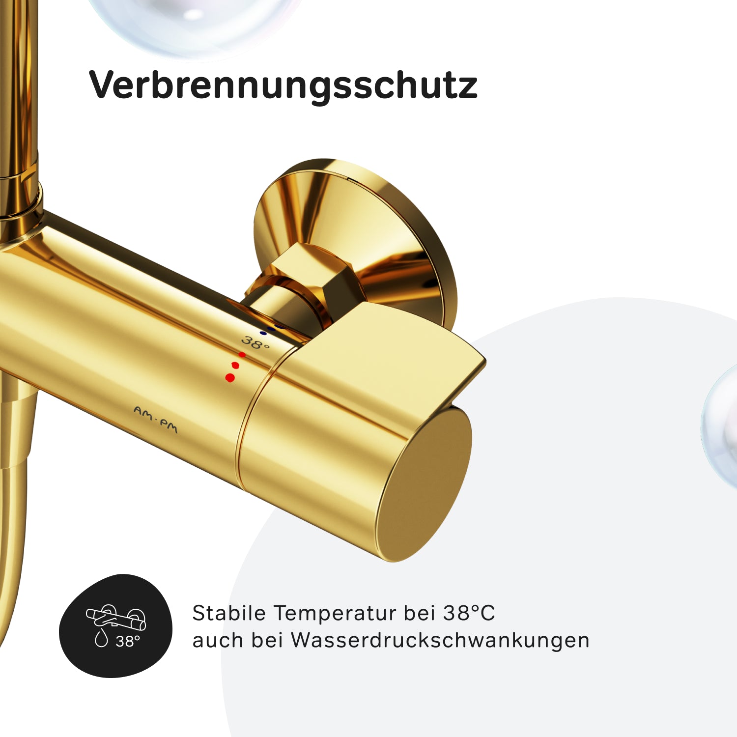 F07XA499 Duschsystem mit Thermostat Duscharmatur X-Joy Regendusche set Duschsäule, Gold