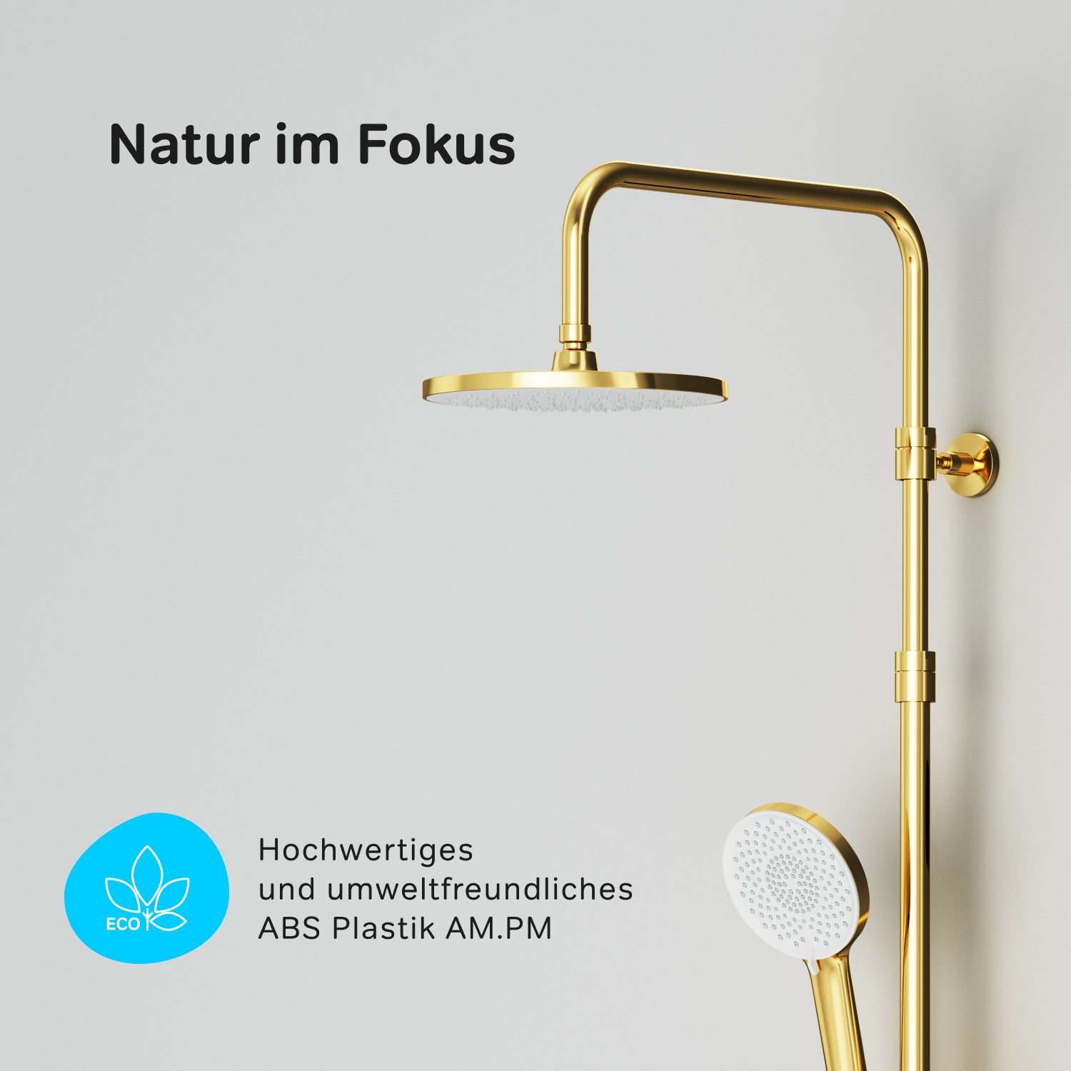 F07XA499 Duschsystem mit Thermostat Duscharmatur X-Joy Regendusche set Duschsäule, Gold