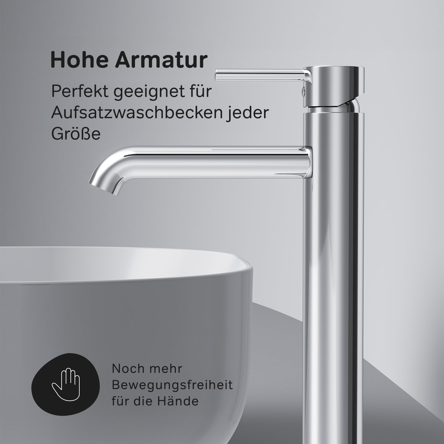 FGA92000 Bad Armatur Gem Waschtischarmatur mit hohem Auslauf Wasserhahn ampm-store.de