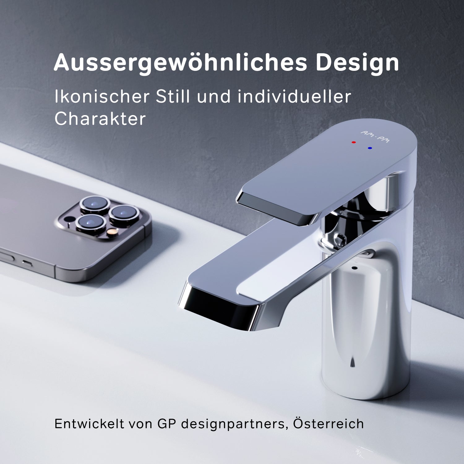 FNA82100 Bad Armatur Flash Waschtischarmatur mit Klick-Ablaufgarnitur Wasserhahn ampm-store.de