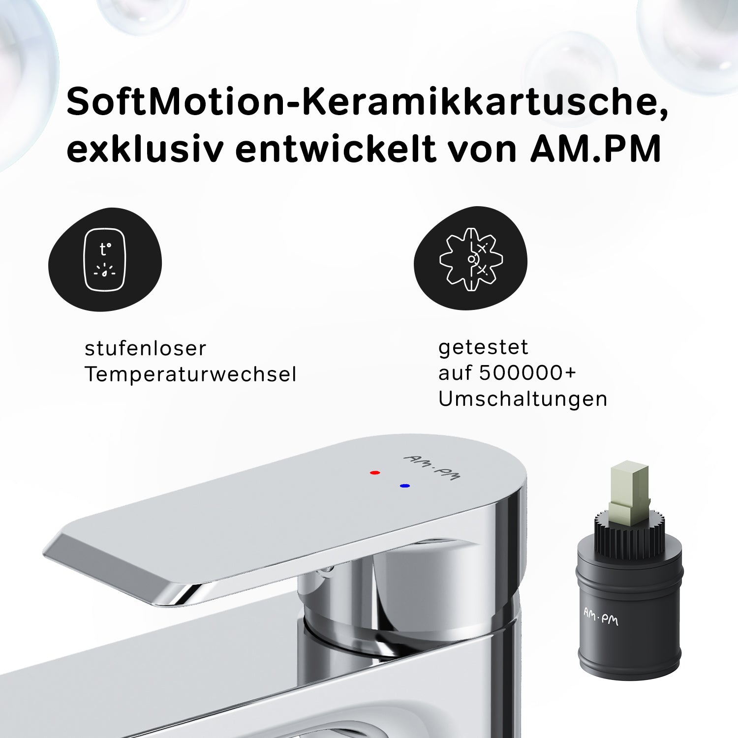 FNA82100 Bad Armatur Flash Waschtischarmatur mit Klick-Ablaufgarnitur Wasserhahn ampm-store.de