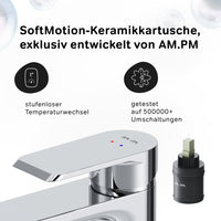 FNA82100 Bad Armatur Flash Waschtischarmatur mit Klick-Ablaufgarnitur Wasserhahn ampm-store.de