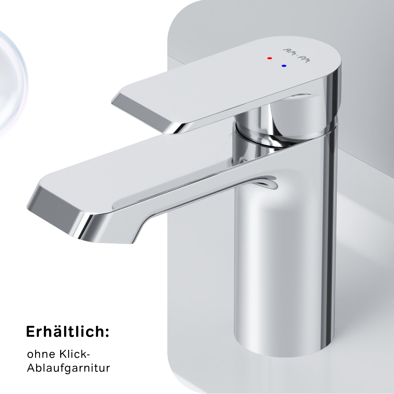 FNA82100 Bad Armatur Flash Waschtischarmatur mit Klick-Ablaufgarnitur Wasserhahn ampm-store.de