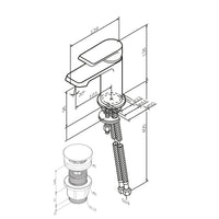 FNA82100 Bad Armatur Flash Waschtischarmatur mit Klick-Ablaufgarnitur Wasserhahn ampm-store.de