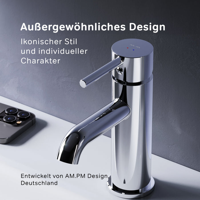 FPA82100 Bad Armatur Spike Waschtischarmatur mit Klick-Ablaufgarnitur Wasserhahn ampm-store.de