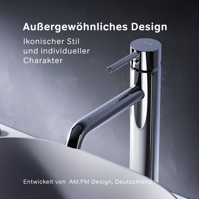 FPA92200 Bad Armatur Spike Waschtischarmatur Hoch mit Klick-Ablaufgarnitur Wasserhahn ampm-store.de