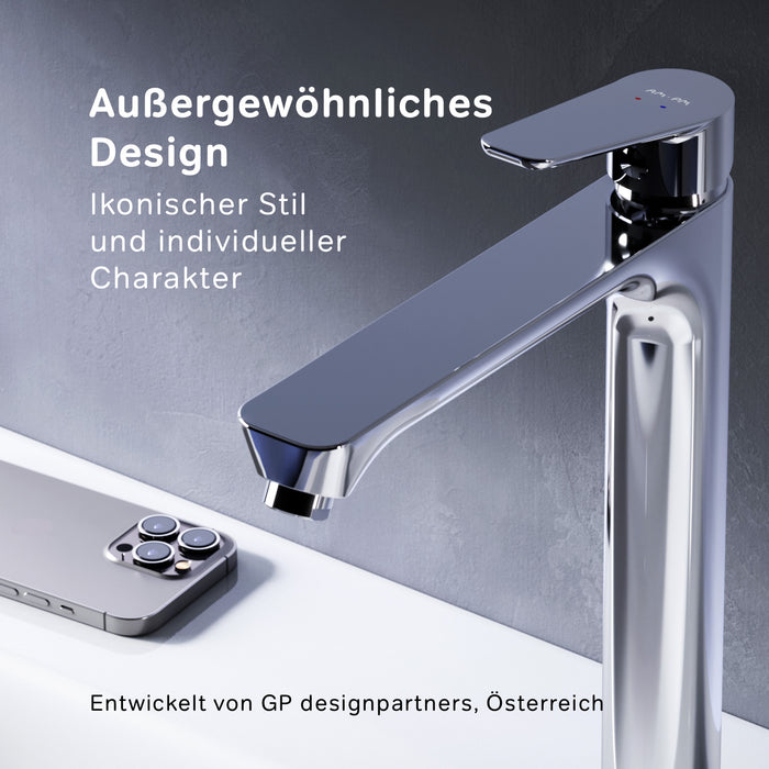 FTA92000 Bad Armatur Hit Waschtischarmatur mit hohem Auslauf Wasserhahn ampm-store.de