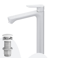 FTA92233 Bad Armatur Hit Waschtischarmatur Hoch mit Klick-Ablaufgarnitur Wasserhahn, Weiß ampm-store.de
