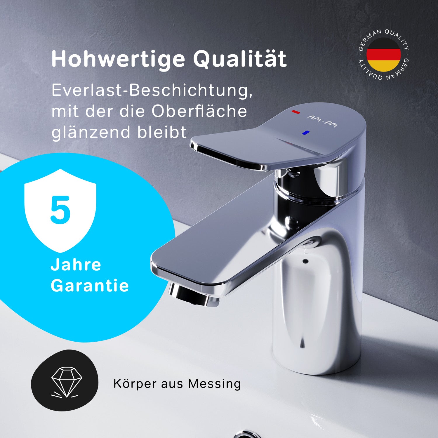 FXA02800 Bad Armatur X-Joy Waschtischarmatur EcoStart-Funktion Wasserhahn ampm-store.de