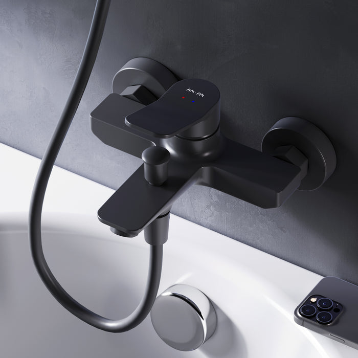 FXA10022 Wannenarmatur X-Joy Mischbatterie Badewanne Wasserhahn Bad, Schwarz ampm-store.de