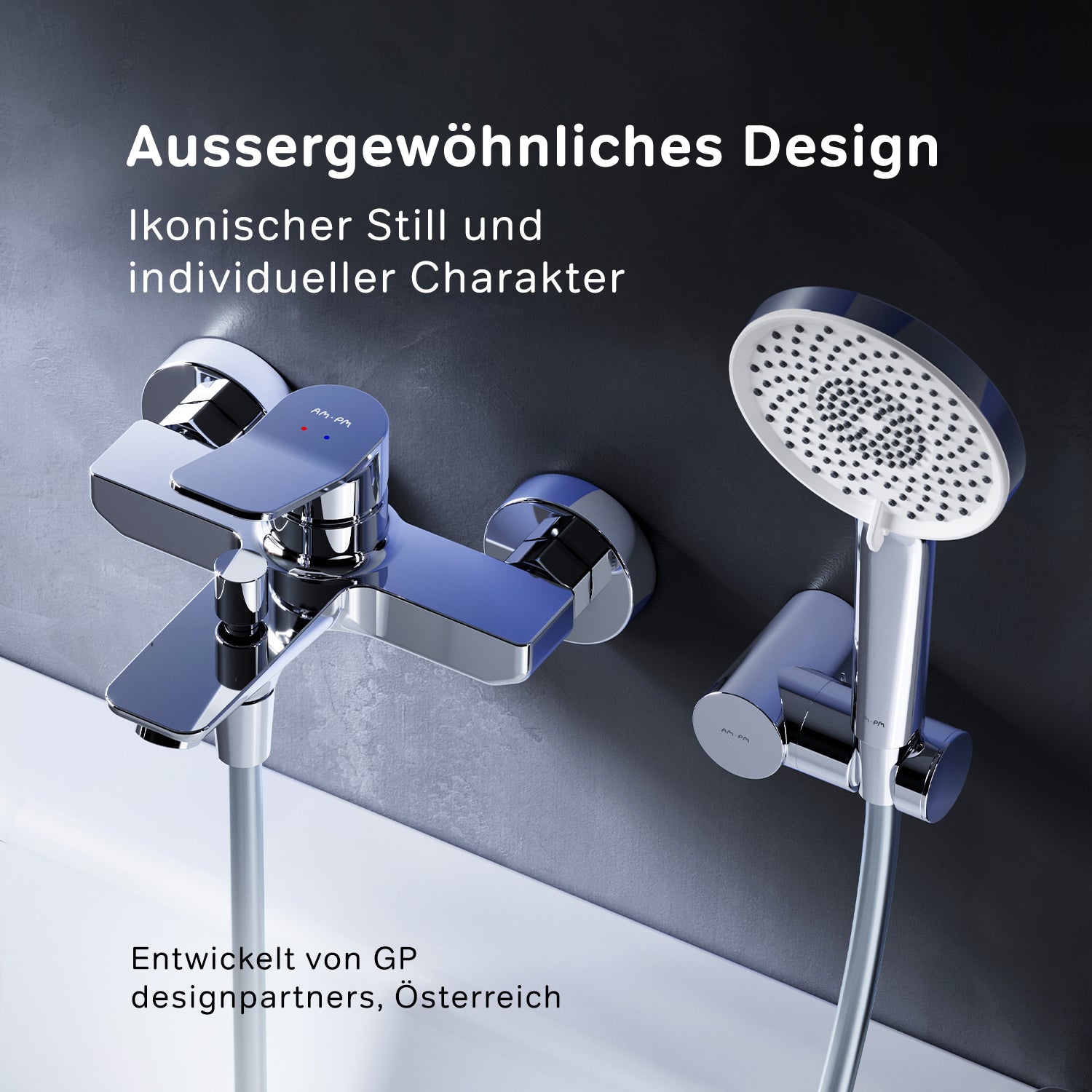 FXA15000 Wannenarmatur mit Handbrause und Halter X-Joy Mischbatterie Badewanne Wasserhahn Bad ampm-store.de
