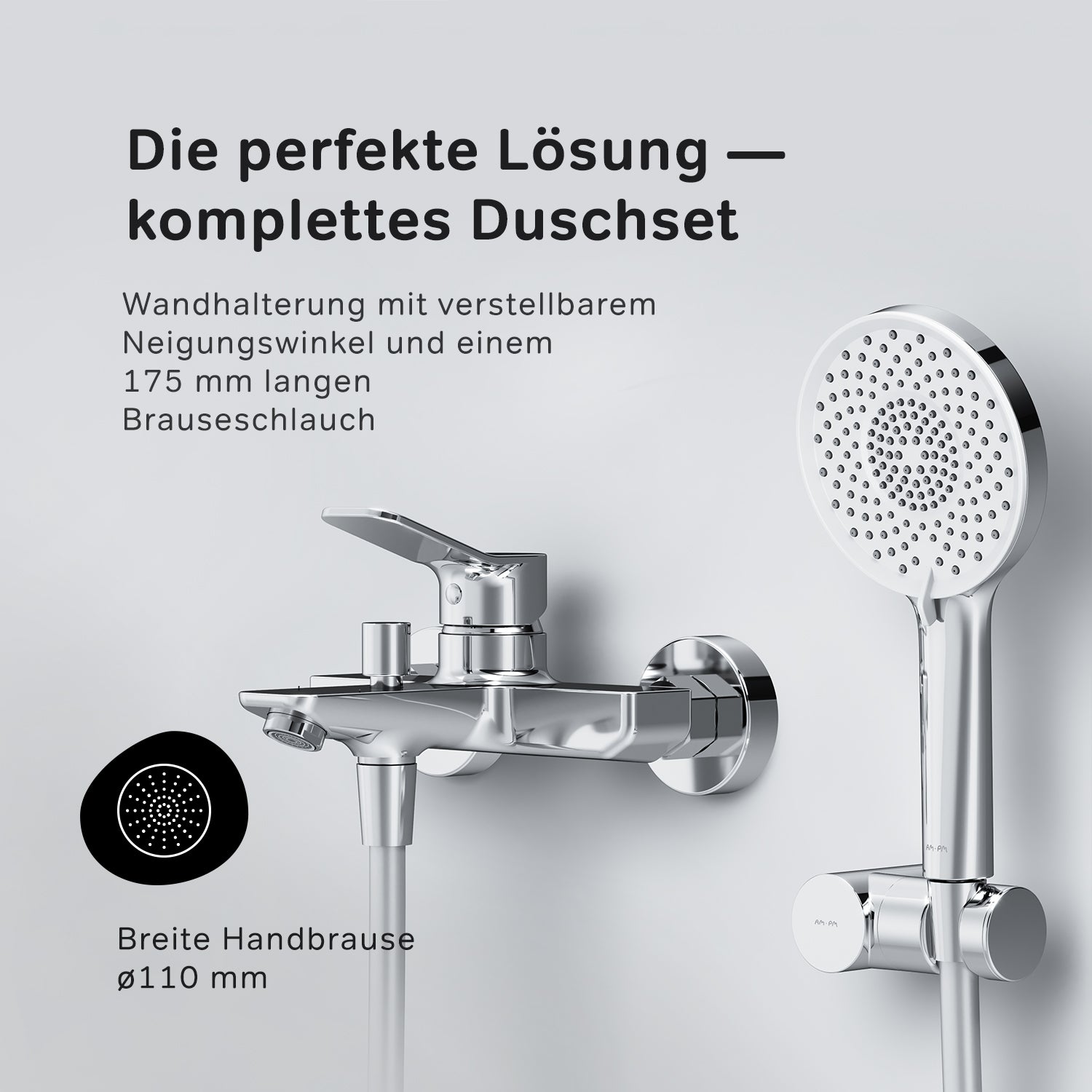 FXA15000 Wannenarmatur mit Handbrause und Halter X-Joy Mischbatterie Badewanne Wasserhahn Bad ampm-store.de