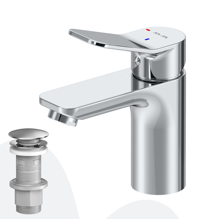 FXA82800 Bad Armatur X-Joy Waschtischarmatur EcoStart-Funktion mit Klick-Ablaufgarnitur Wasserhahn ampm-store.de
