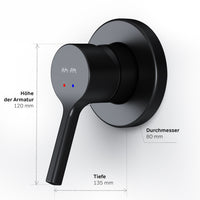 FXB65022 Duscharmatur Unterputz X-Joy S Brausearmatur Mischbatterie Dusche, Schwarz ampm-store.de
